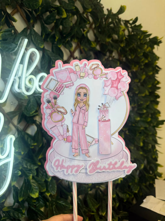 Make Up Girl Cake Topper