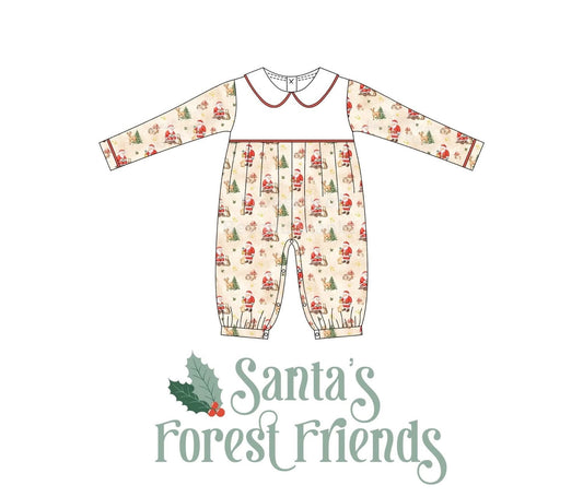 Forest friends embroidered romper