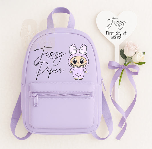 Purple 7l Labubu backpack