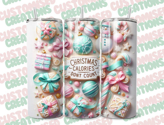 20oz Christmas calories dont count tumbler
