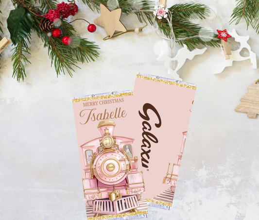 Christmas galaxy wrapper  - pink train