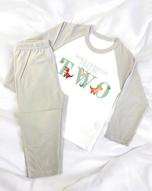 Grey and White Dino Birthday Pyjamas