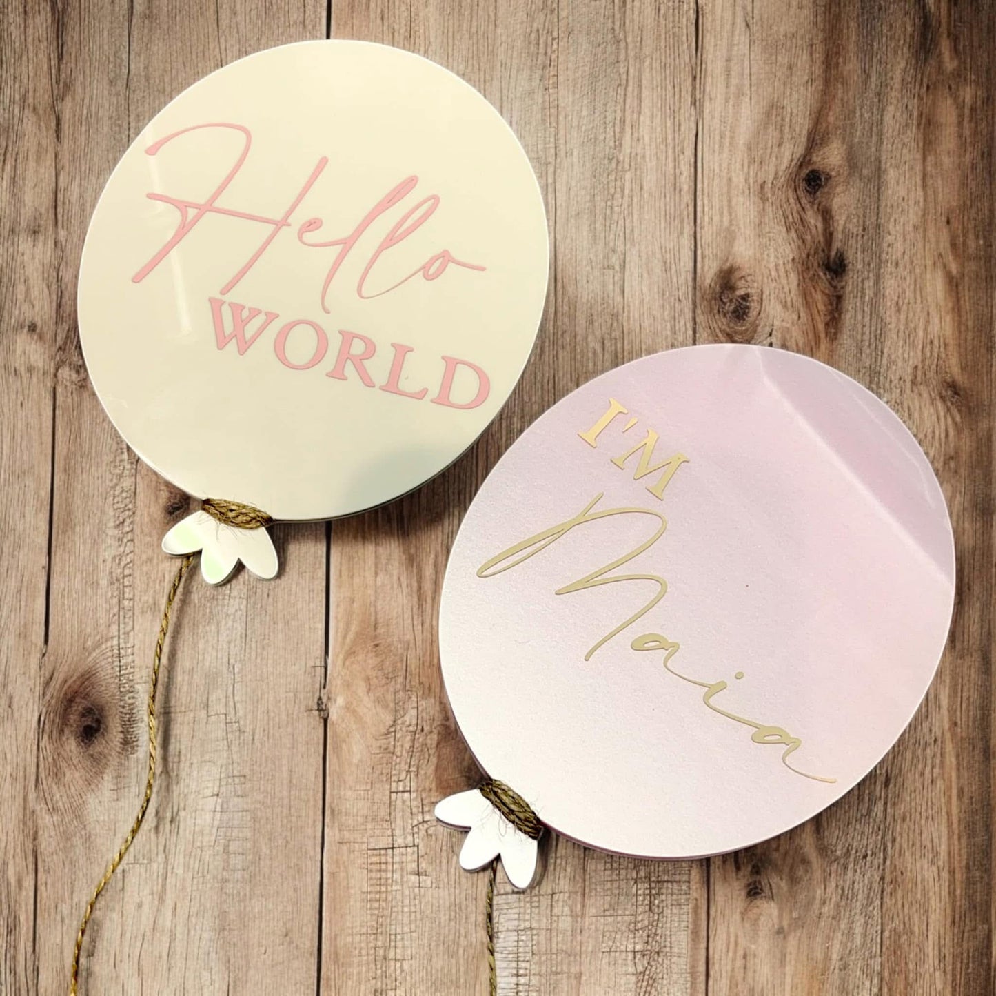 Hello world new baby acrylic balloon