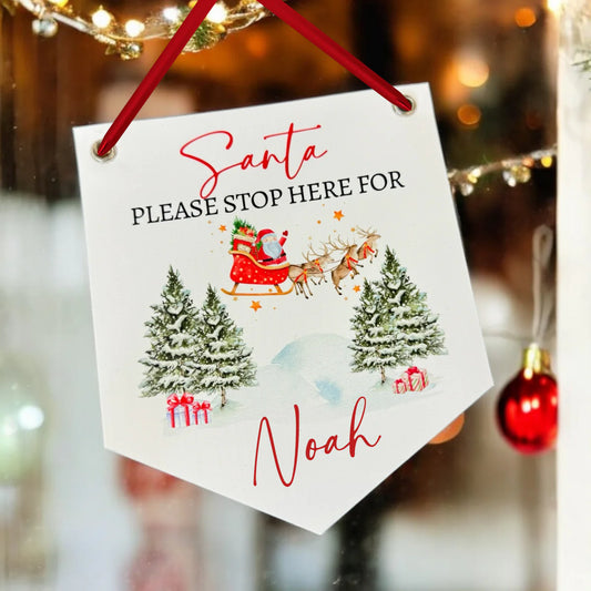 Santa please stop here pennant
