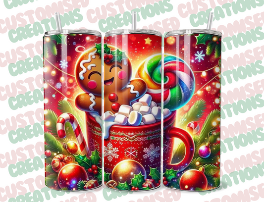 20oz Christmas gingerbread tumbler