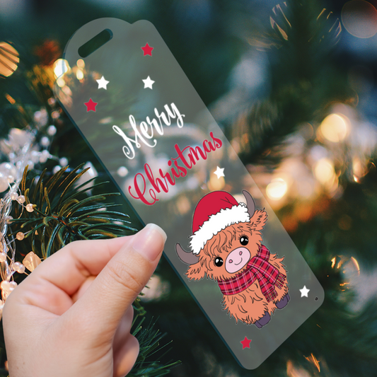 Red highland cow bookmark