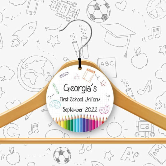 Rainbow Back to school clothes hanger tag