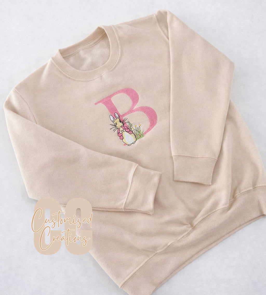 Peter Rabbit initial embroidered sweatshirt
