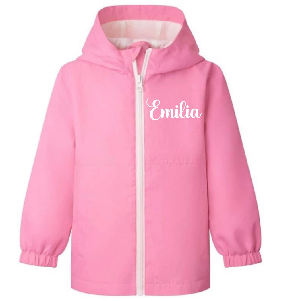 Blue or Pink Raincoat With Name