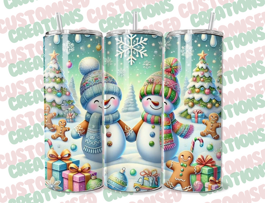 20oz Christmas snowman tumbler