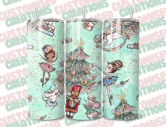 20oz Christmas blue tumbler