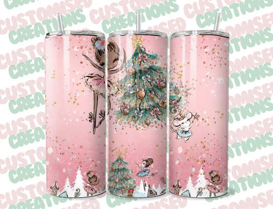 20oz Christmas pink tumbler