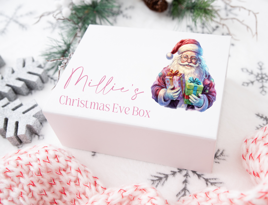 Pastel santa Christmas Eve gift box
