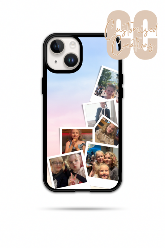 Pink and Blue Polaroid phone case