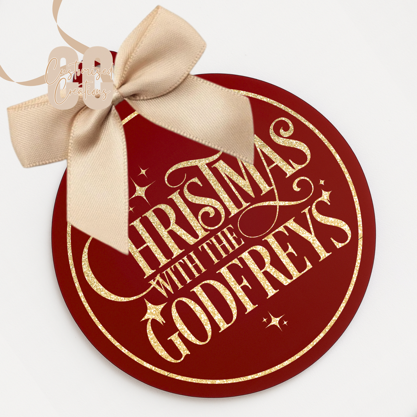 Red Christmas acrylic family bauble