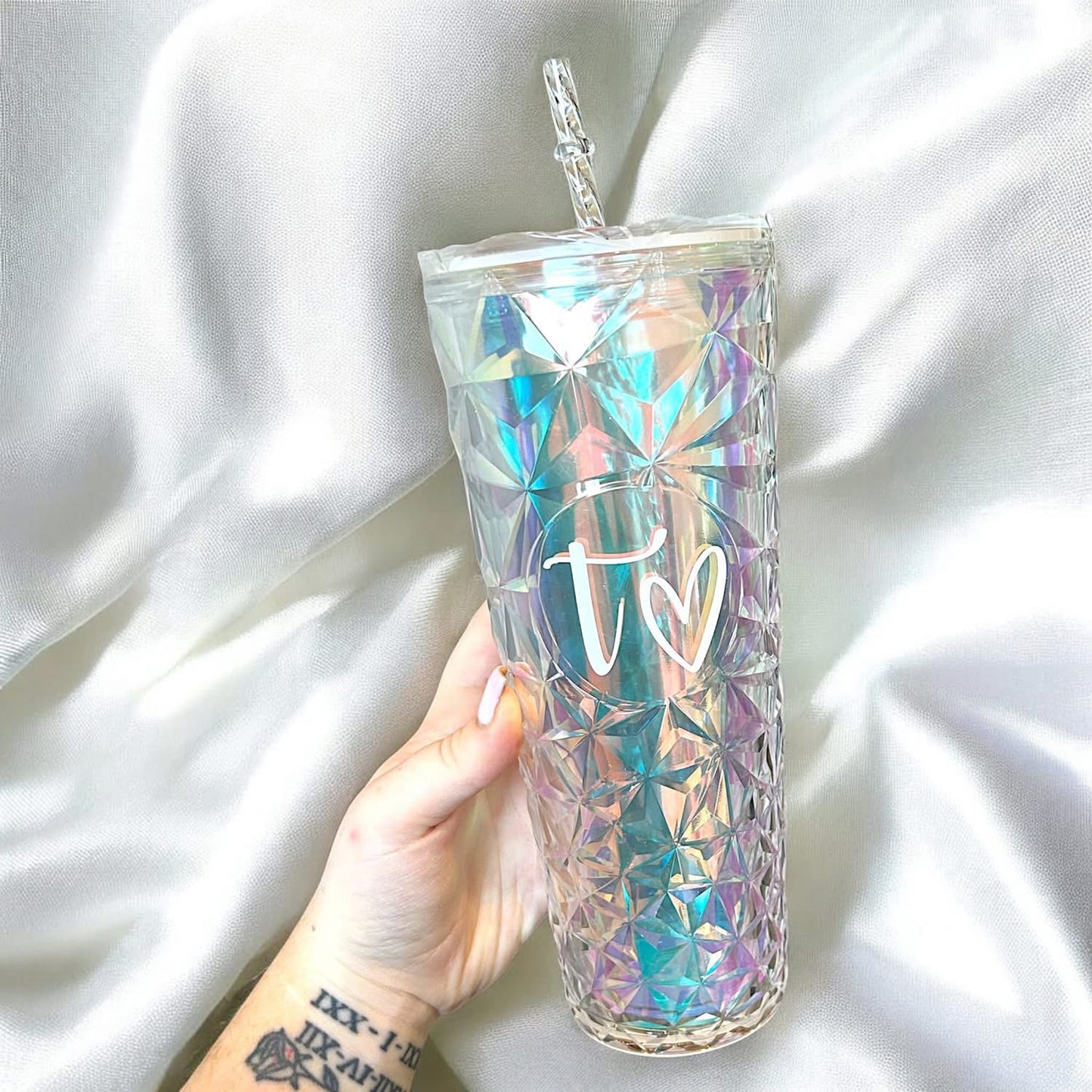 Crystal effect tumbler