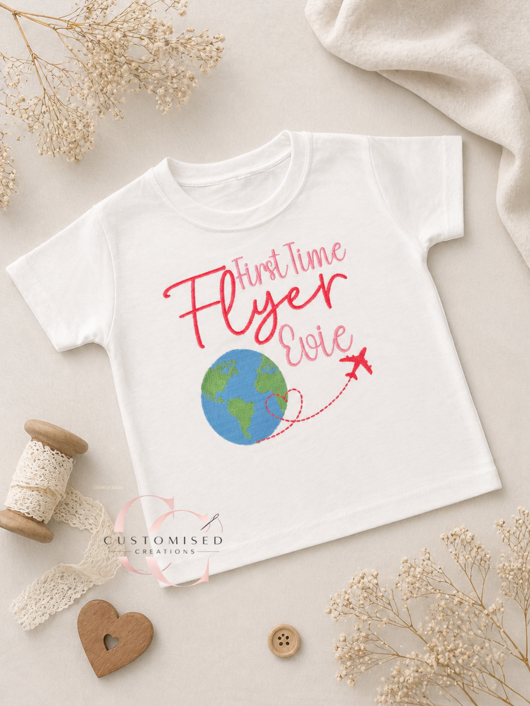 Embroidered little flyer tshirt