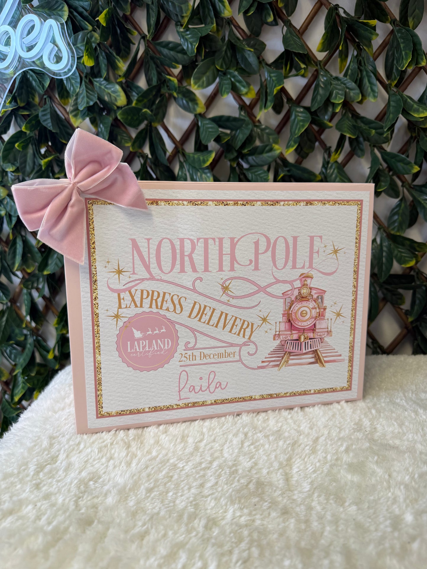 Pink Christmas express deep magnetic gift box