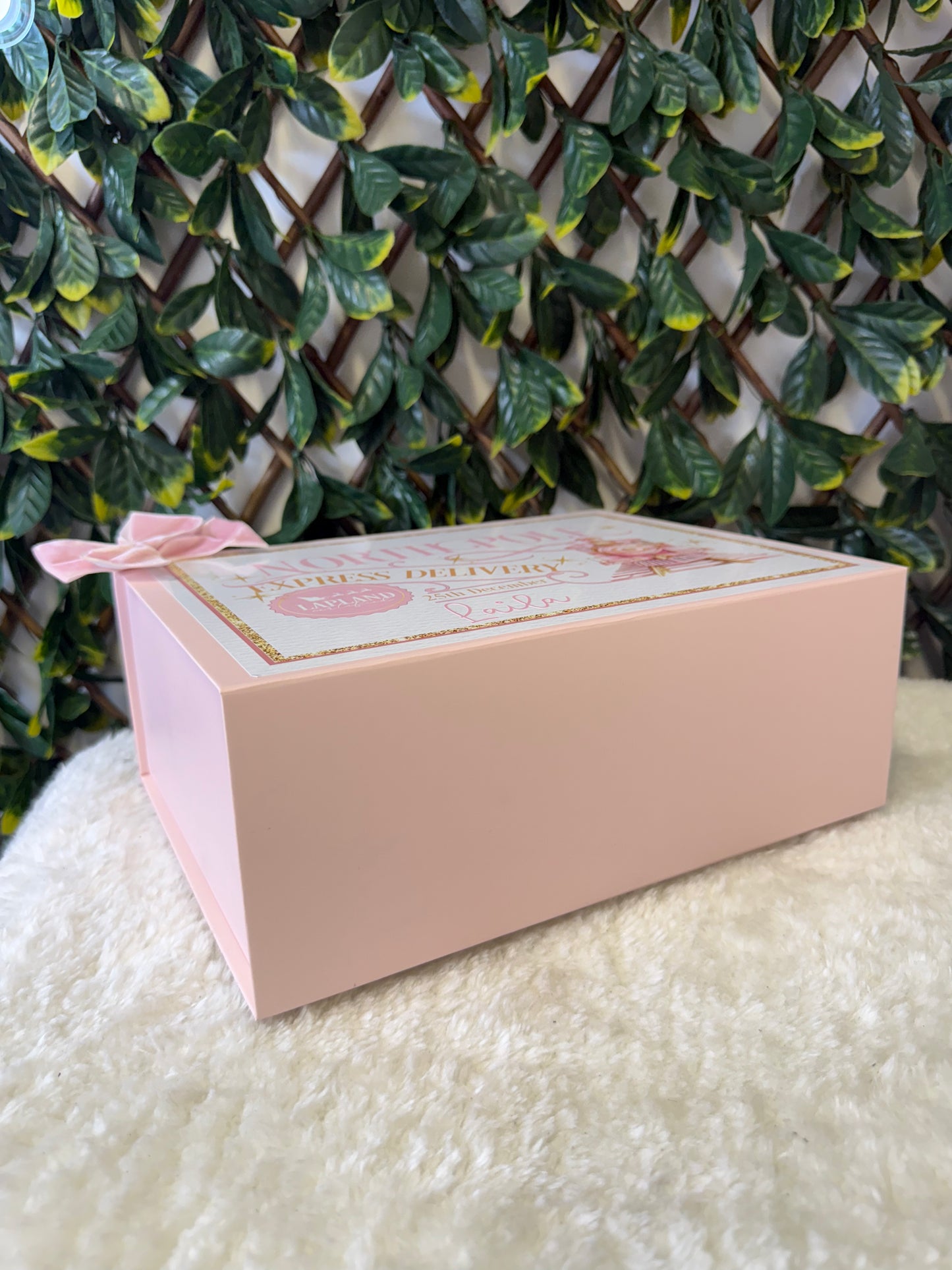 Pink Christmas express deep magnetic gift box