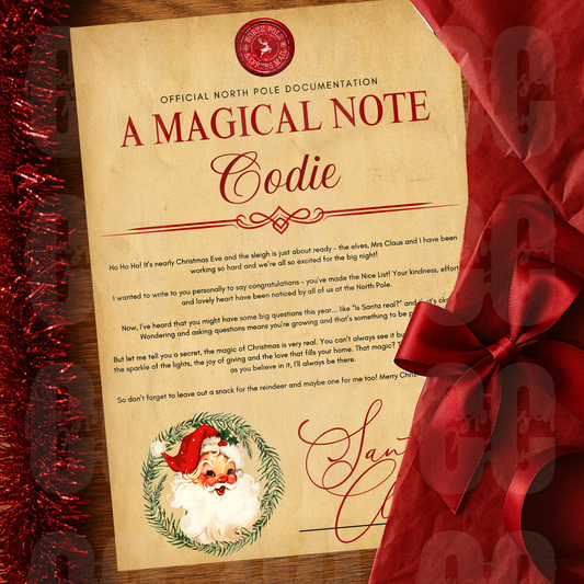 Personalised Christmas magical note - traditional