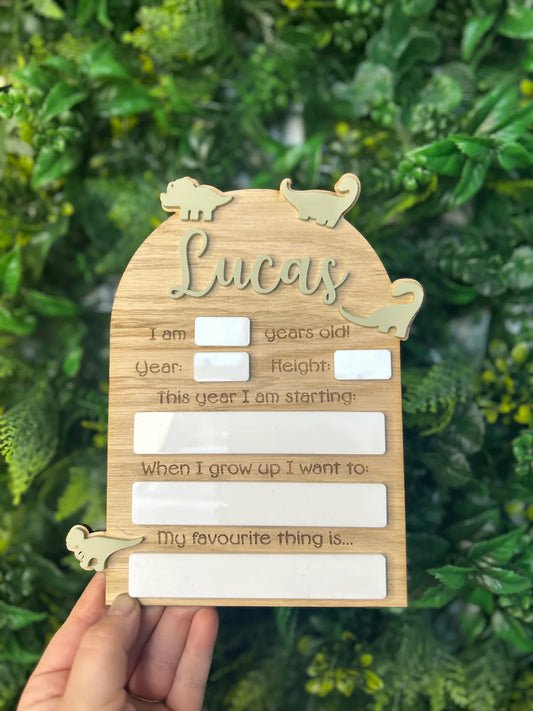 Back to School board - dinosaur