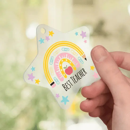 Teacher keyring pink