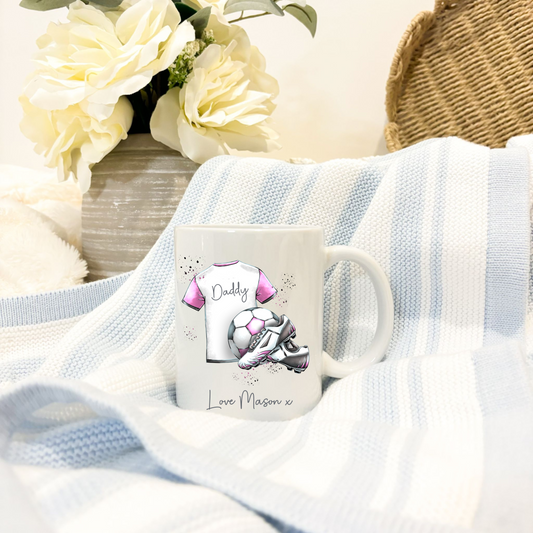 Pink football strip mug and/or coaster