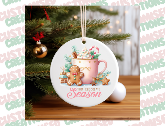 Christmas ceramic bauble - hot chocolate season