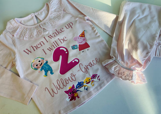 Frilly Birthday Pyjamas - children's characters