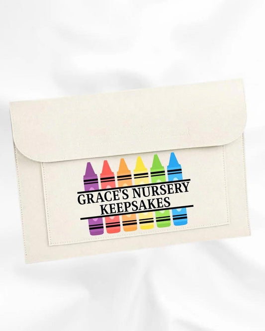 Cream nursery keepsakes felt folder