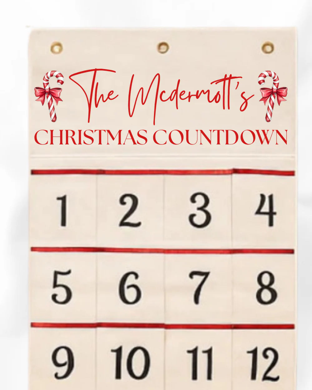 Christmas countdown calendar - Candy cane