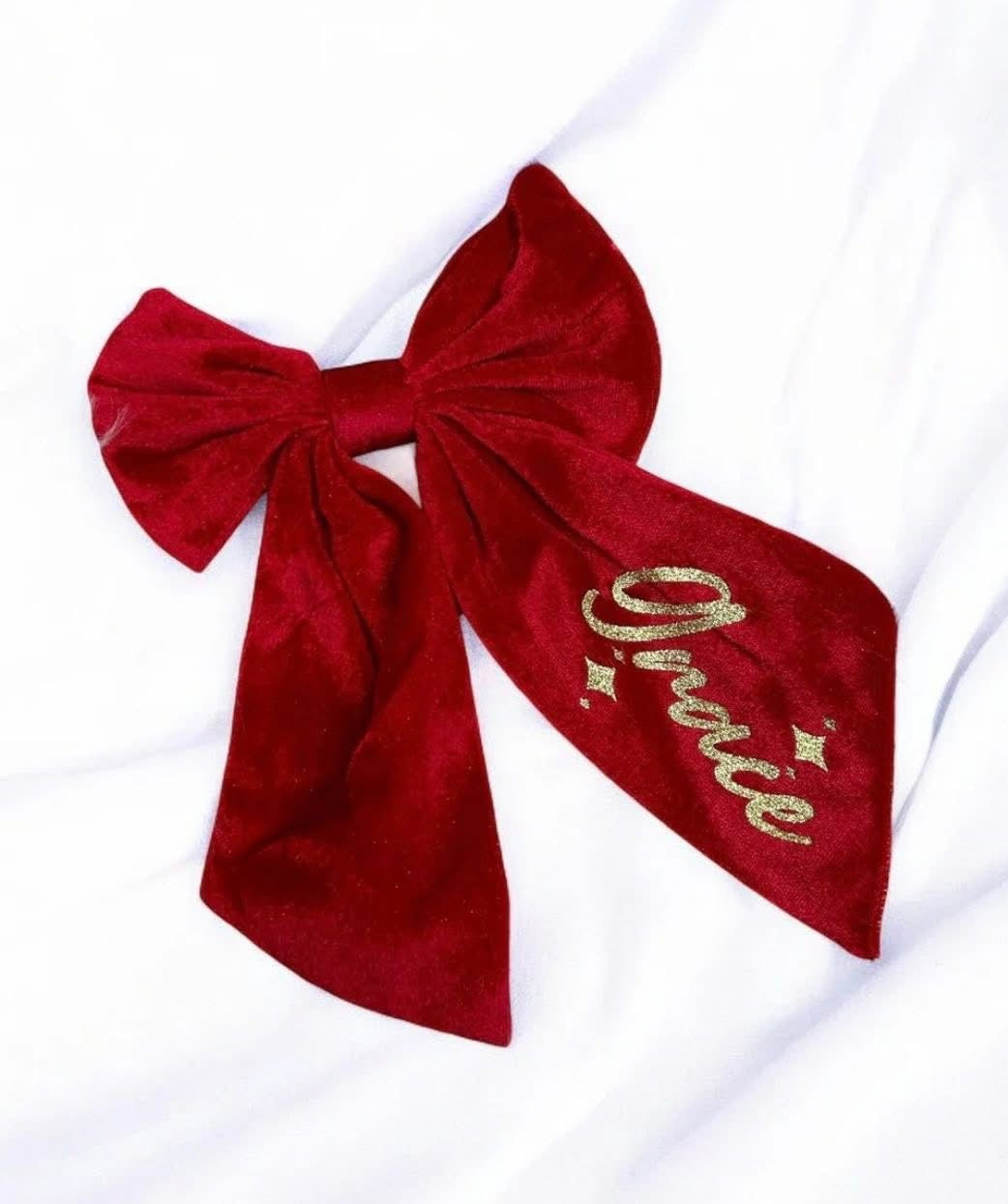 Xl velvet hair bow
