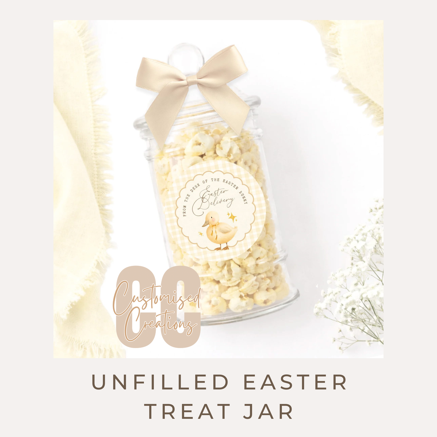 Easter Duckling Treat Jar – Unfilled Cute Easter Sweet Jar