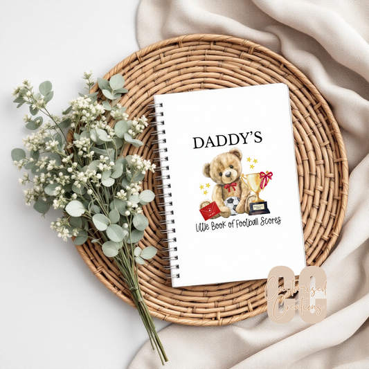 Daddy's little book of football scores a5 notebook - various colours