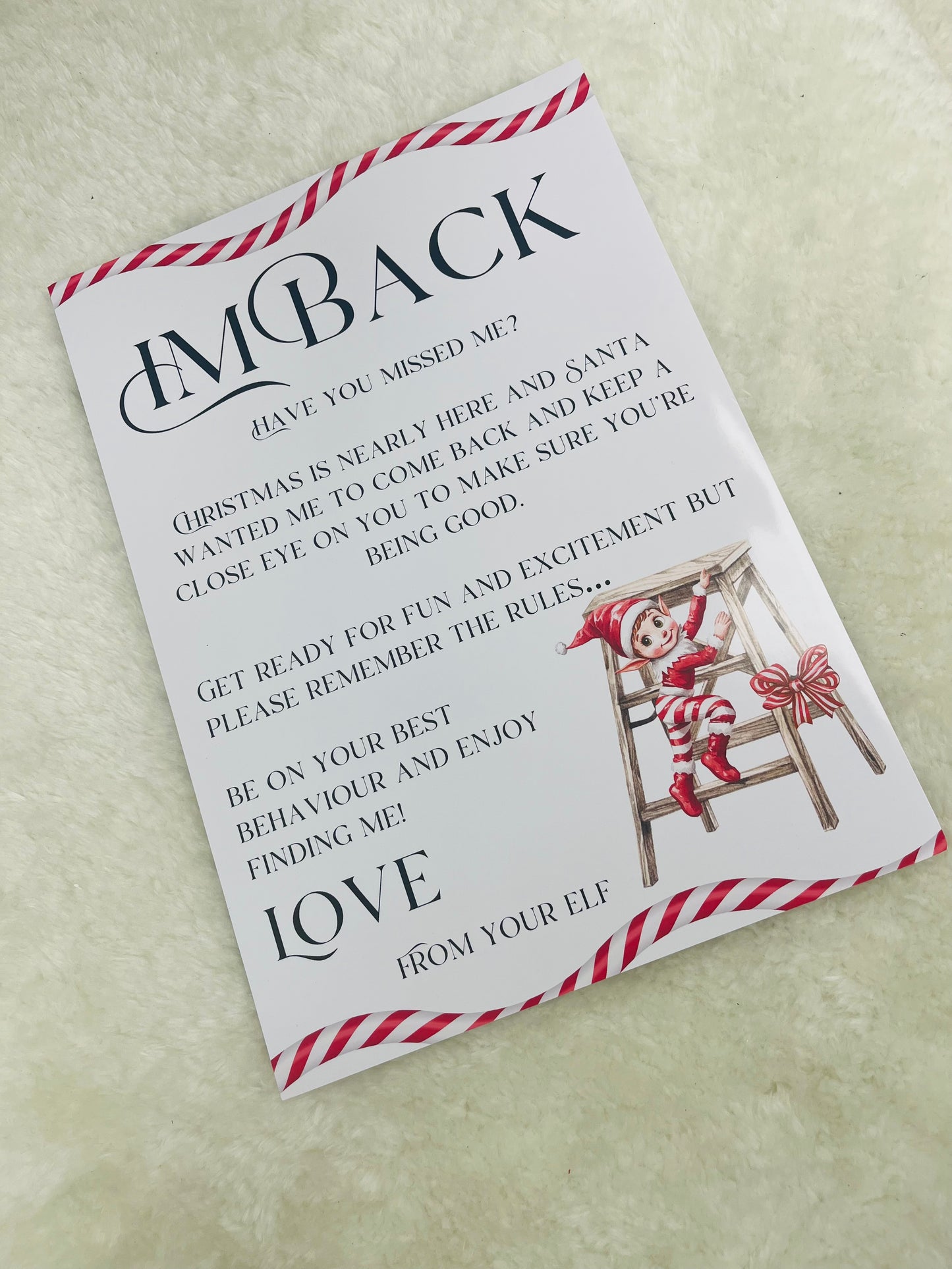 I'm back elf letter