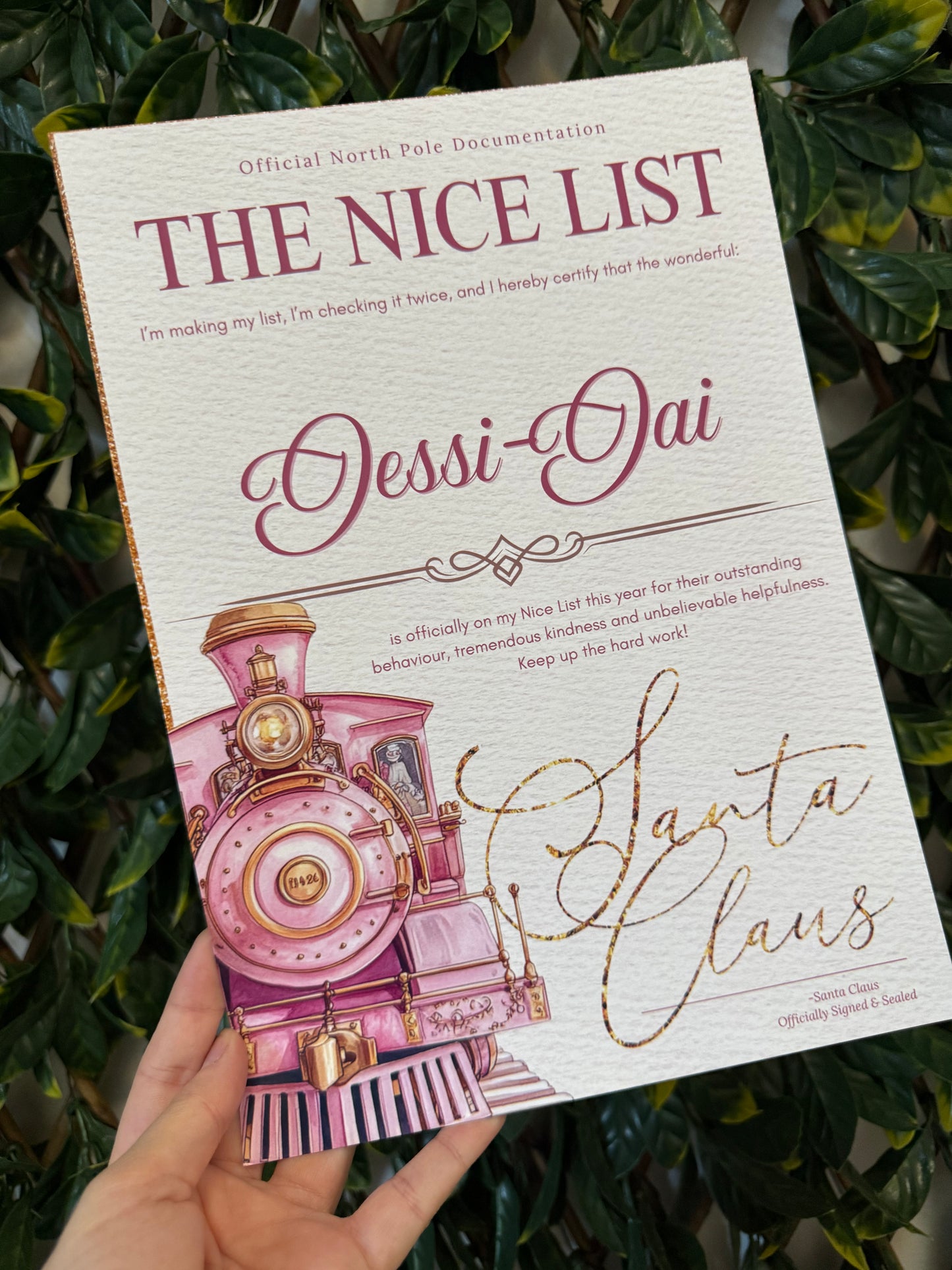 Nice list certificate - all designs