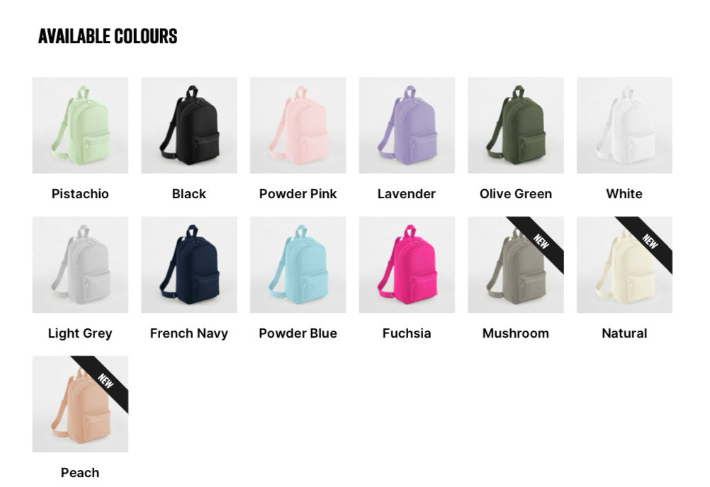 EmbroideredInitial/name embroidered backpack - all colours