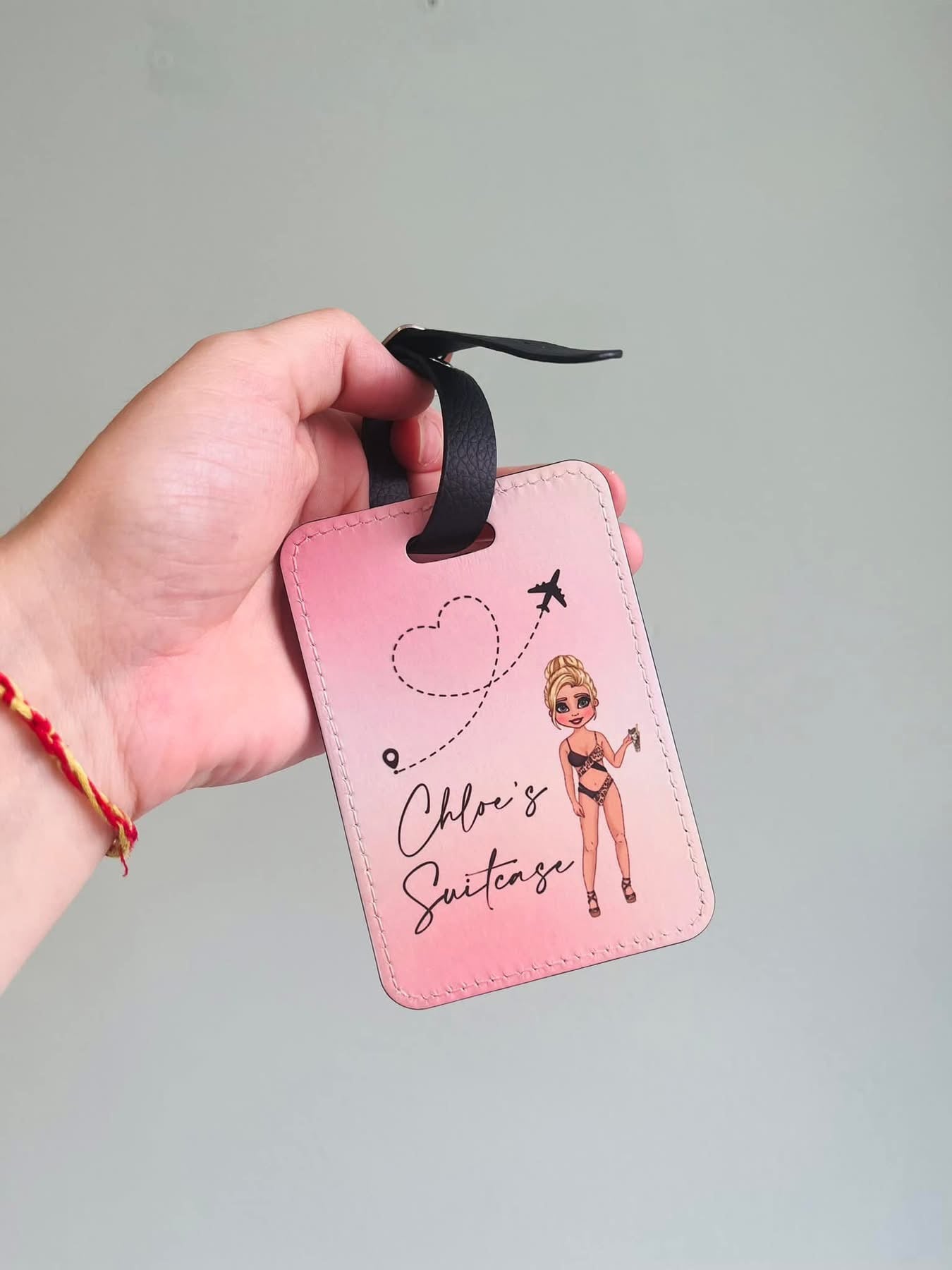 Luggage tag - PU leather - double sided - any design