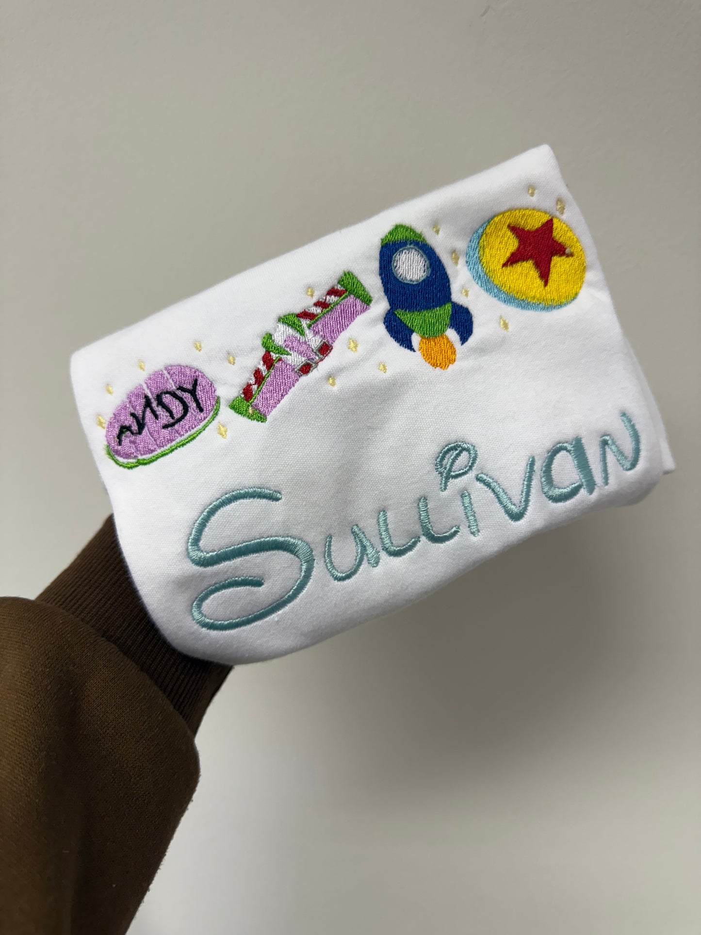 Embroidered Toy Story  shorts and tshirt