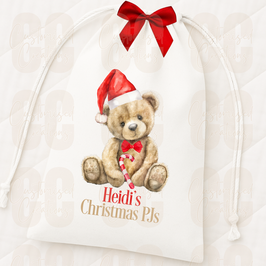 Christmas gift sack - bear with red hat