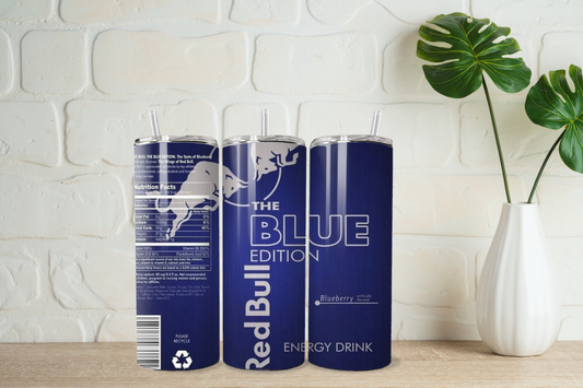 The blue edition red bull  20oz tumbler