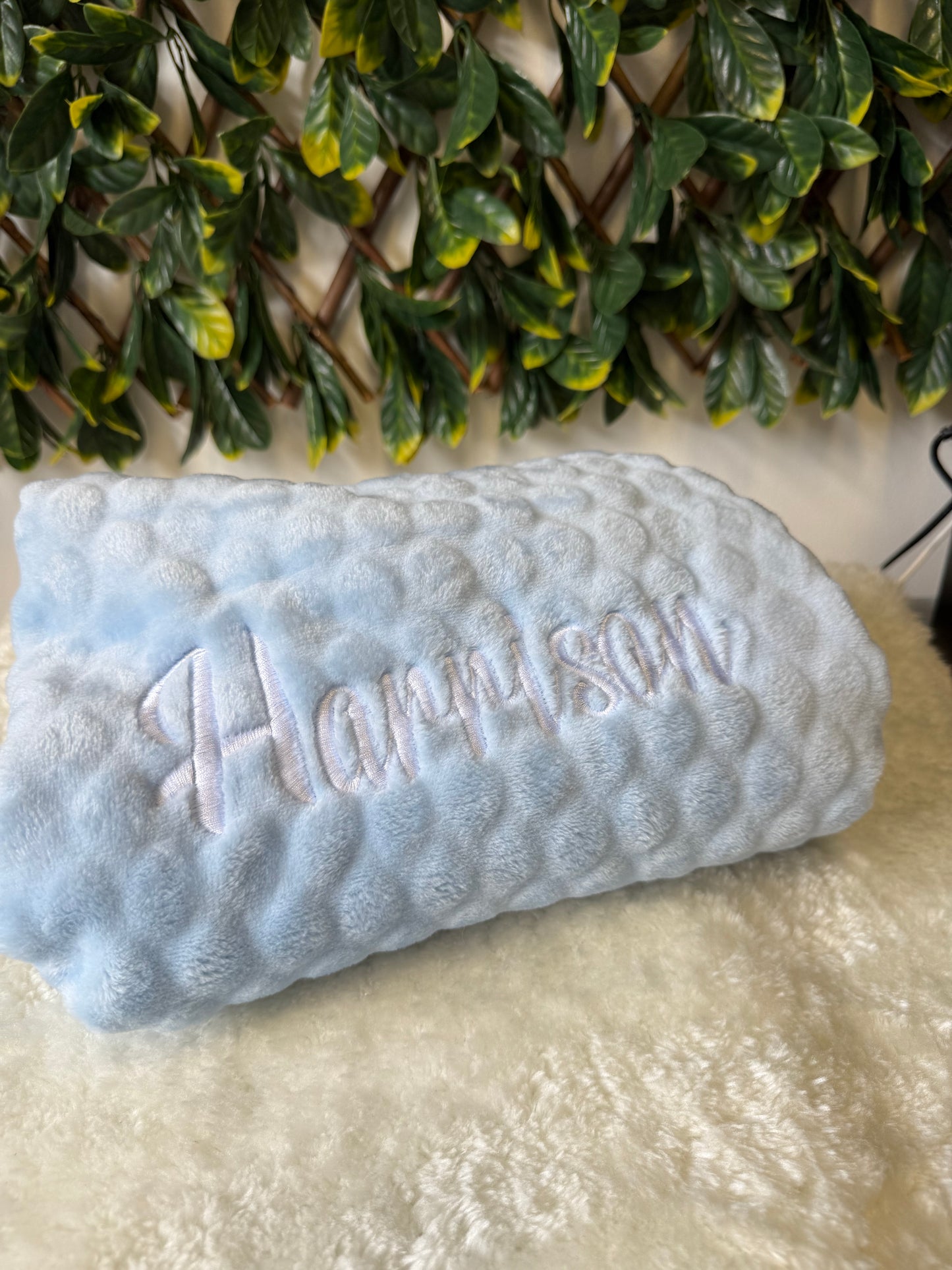 Embroidered cloud baby blankets