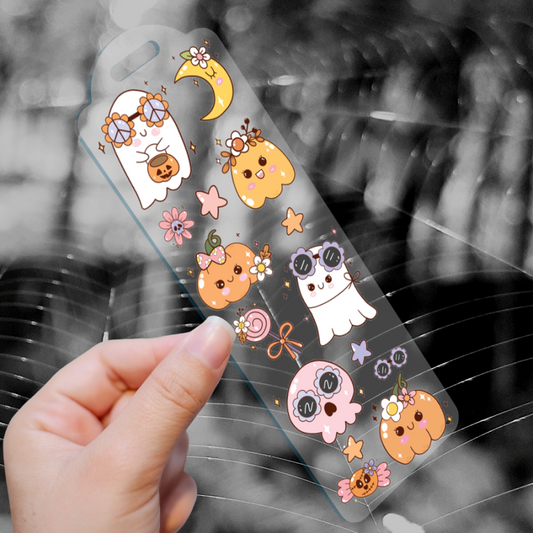 Halloween- cute pumpkin and ghosts bookmark