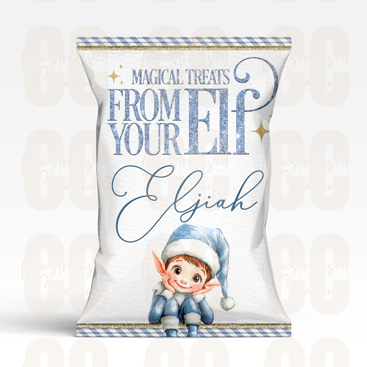 Christmas treat packet  - blue elf