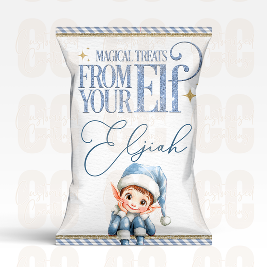 Christmas treat packet  - blue elf