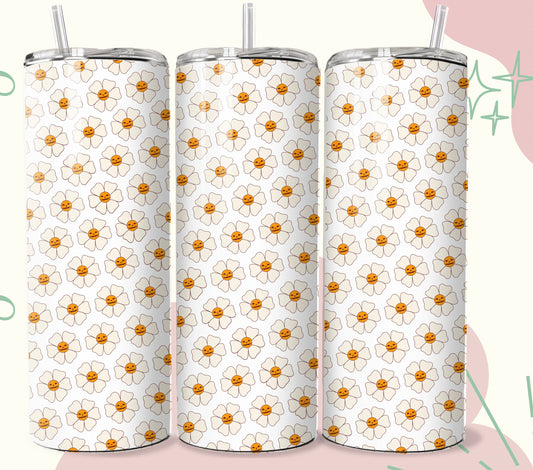 Cream and orange pumpkin 20oz tumbler