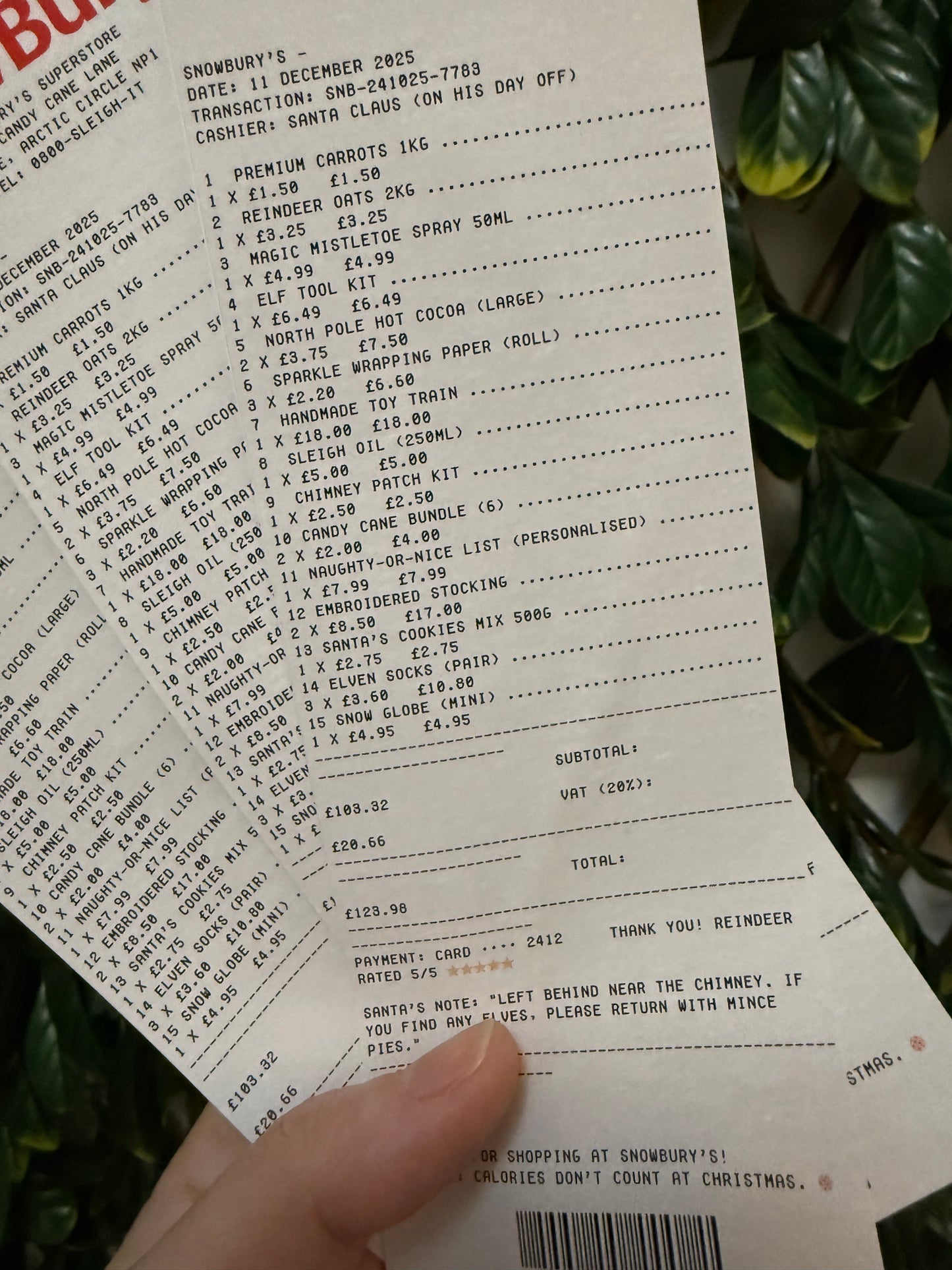 Santa’s Lost Receipt – Official Snowburys Edition | Fun Christmas Surprise for Kids