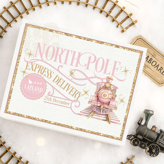 Pink North Pole express magnetic gift box