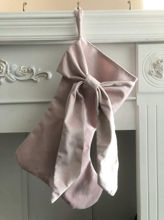 Embroidered bow stocking - preorder