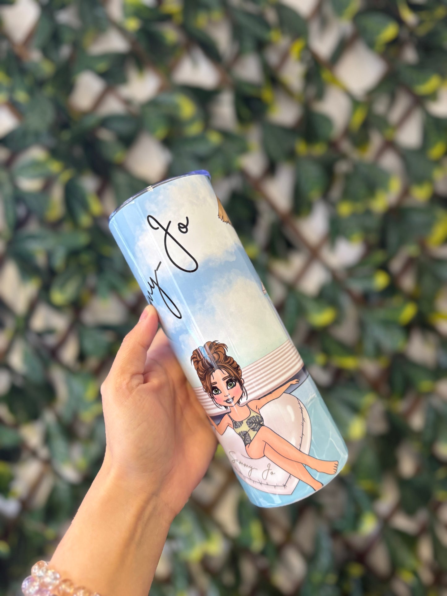 20oz holiday pool tumbler